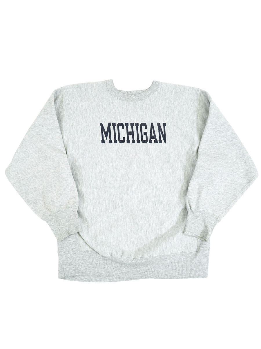 80's プリントタグ チャンピオンRW ''MICHIGAN'' 染み込み 表記(XL)