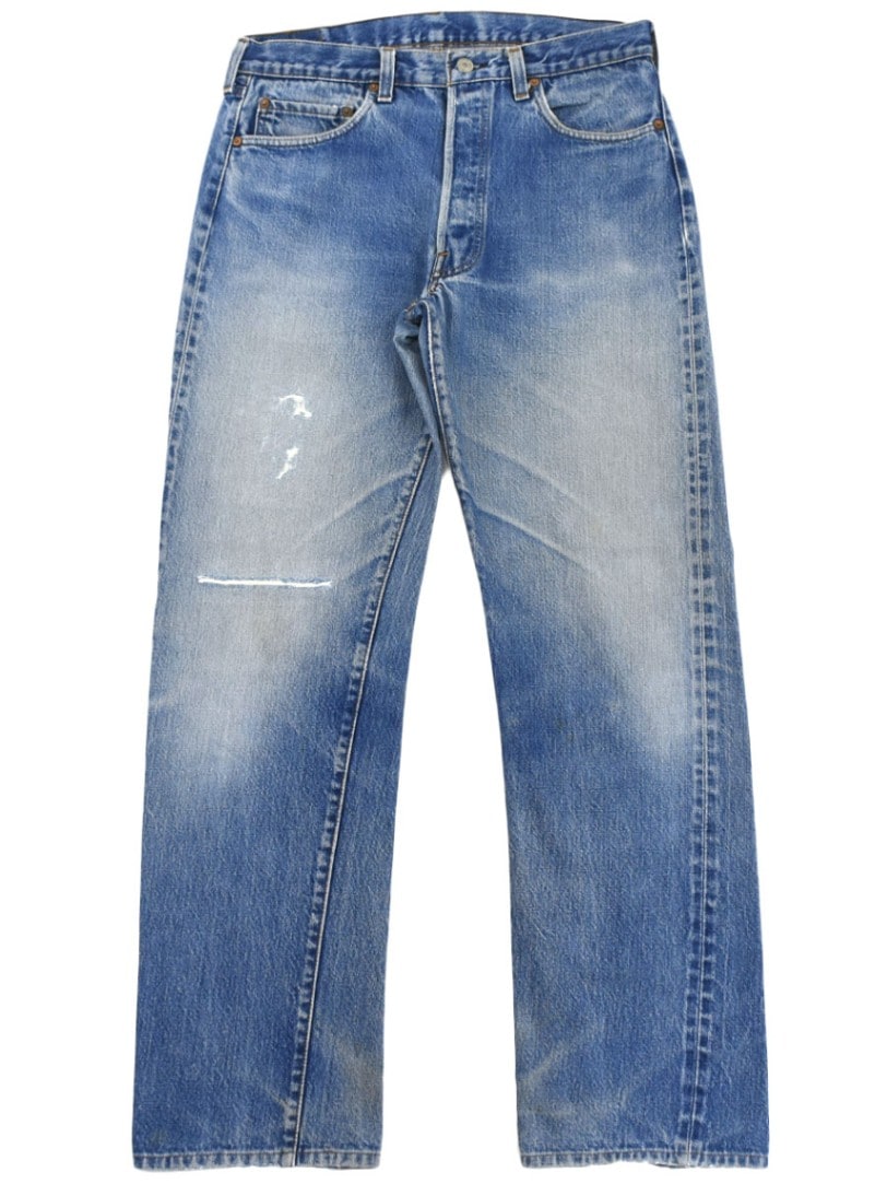 80's Levi's 501 赤耳 デニムパンツ 味ありリペア 良色落ち 実寸(33x31位)