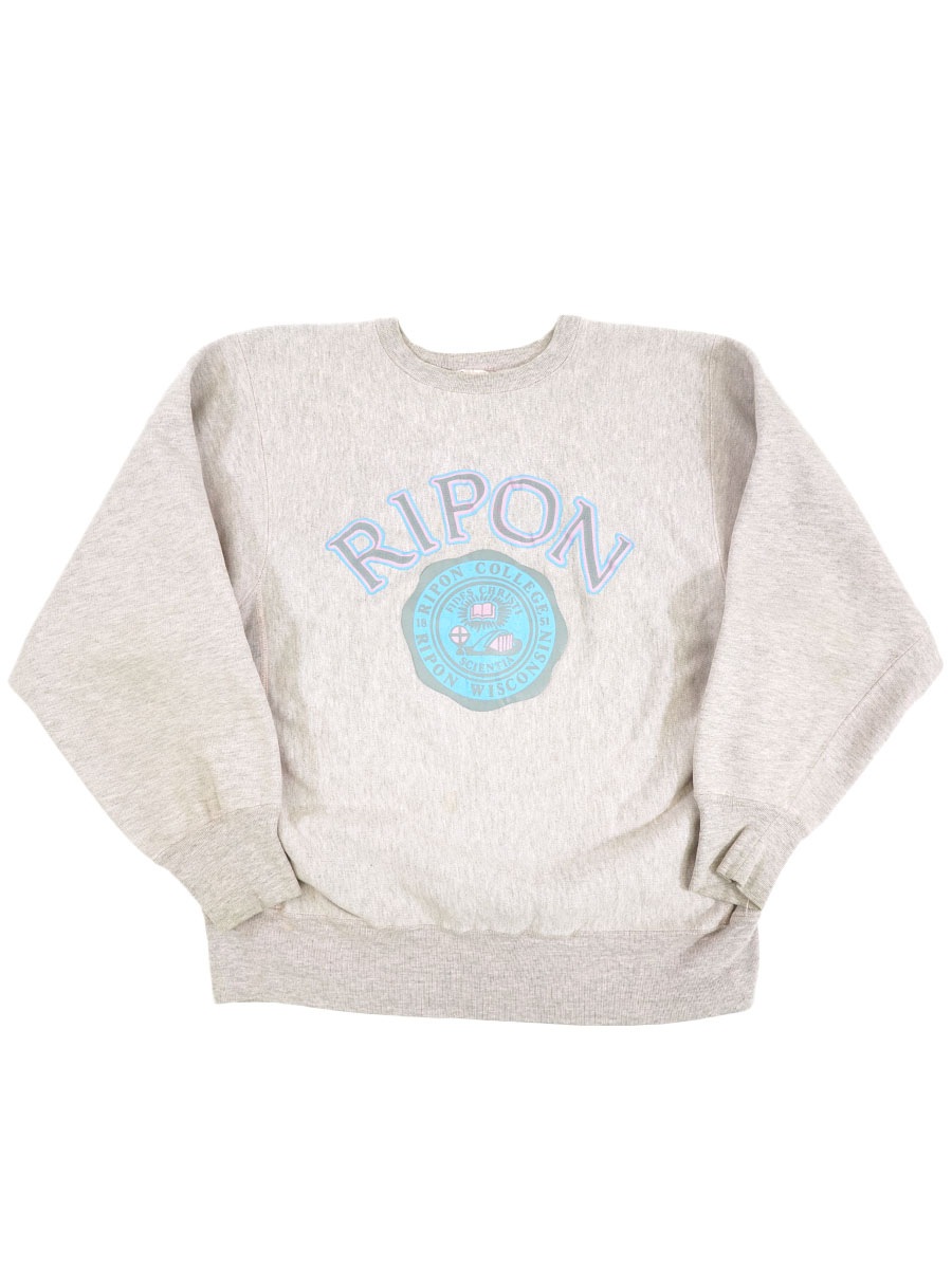 80's プリントタグ チャンピオンRW ''RIPON'' 表記(XL) ピンクステッチ