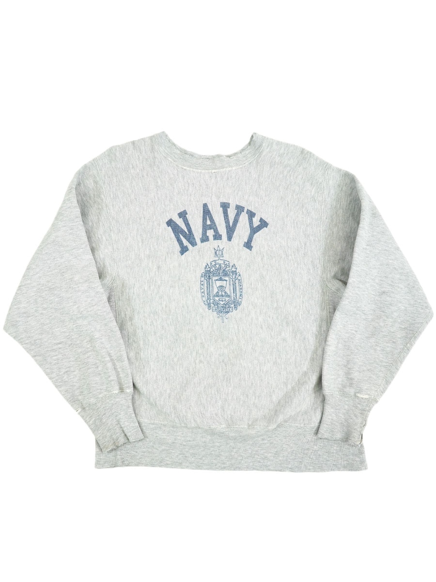 チャンピオン NAVY 両面プリント 七部袖 XLヴィンテージ USA 70'S CHAMPION U.S NAVY REVERSE WEAVE HOODIE Made in USA GRAY/XL