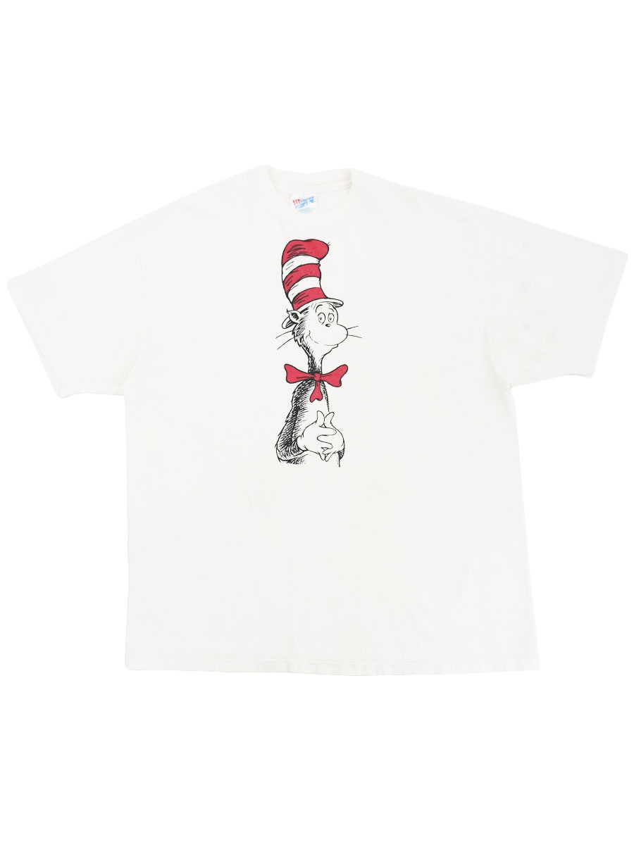 90's Hanes Dr. Seuss ''THE CAT IN THE HAT'' プリントTシャツ ホワイト 表記(XL) USA製