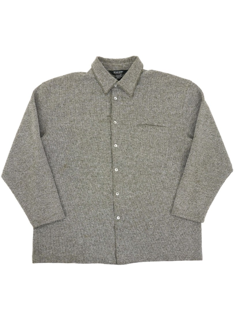 90's～ slates ボックス型 ロングスリーブ ニットシャツ 表記(XL)