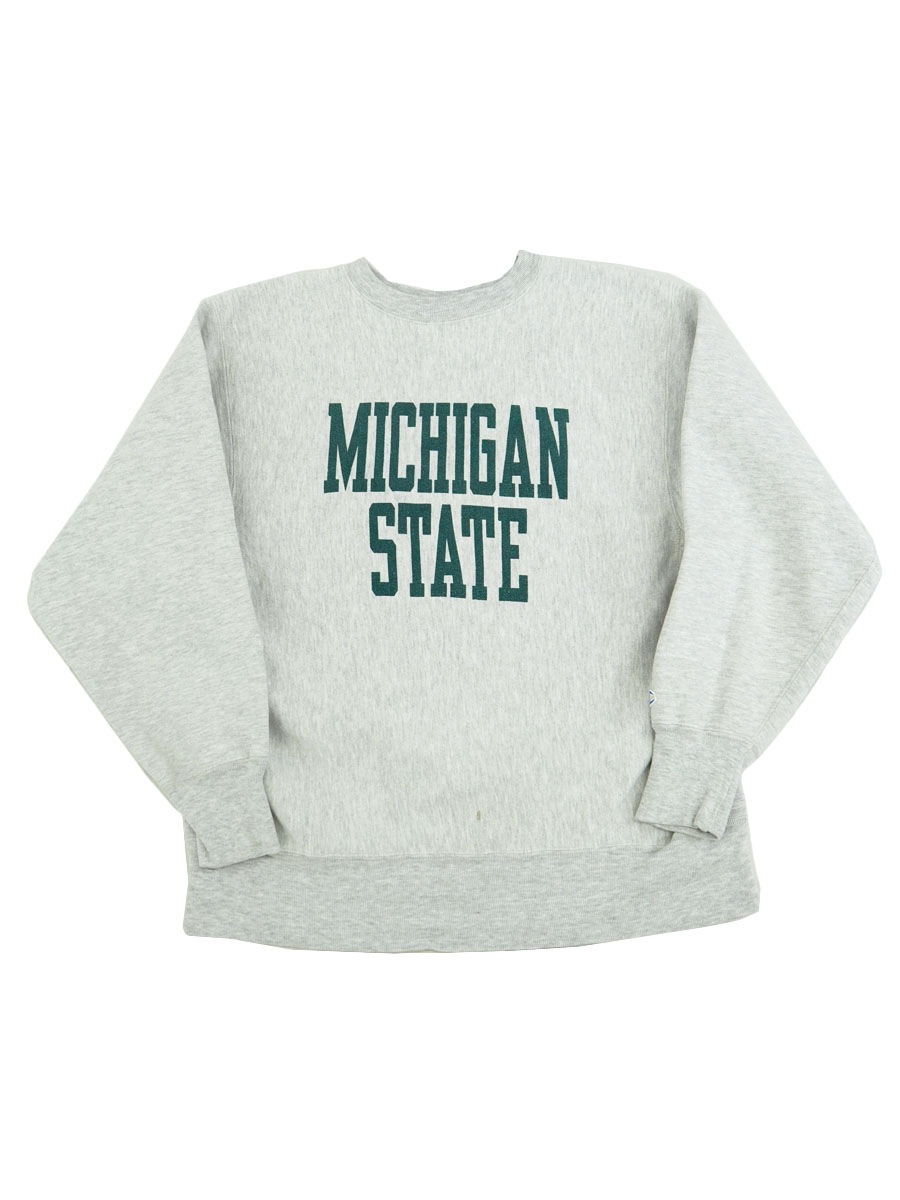 80's プリントタグ チャンピオンRW ''MICHIGAN STATE'' 染み込み 表記(XL) USA製