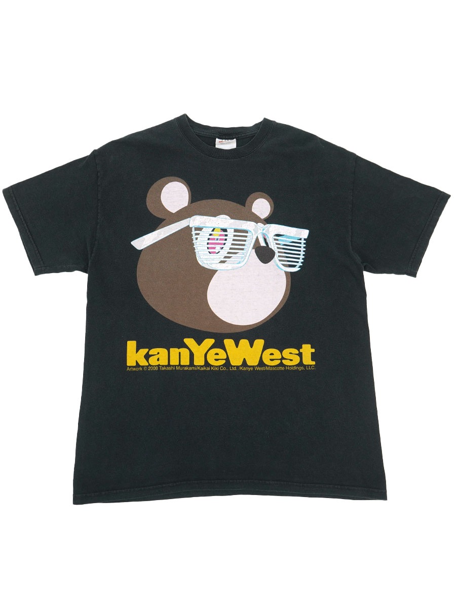 00's Hanes ''kanYe West'' プリントTシャツ ブラック 表記(L