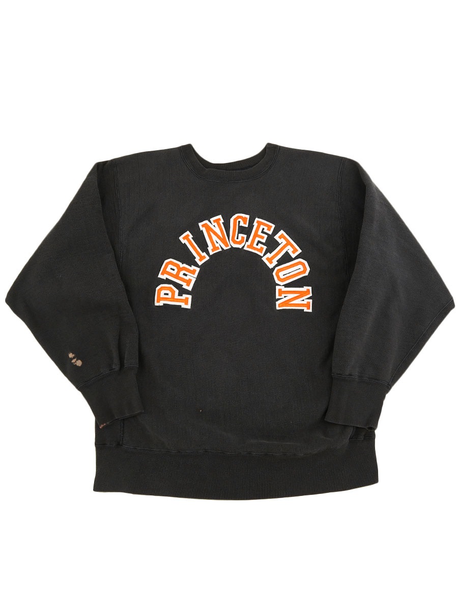 80's プリントタグ チャンピオンRW ''PRINCETON'' パッチ 表記(XL) USA製 黒