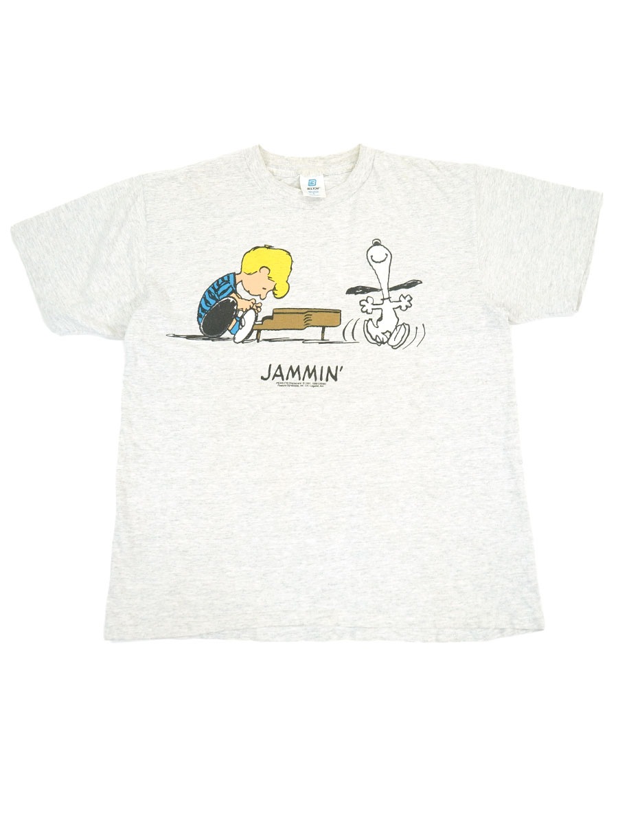 極美品　90s USA製　スヌーピー　袖裾シングル　Tシャツ　両面プリント 極美品 90s USA製 スヌーピー 袖裾シングル Tシャツ 両面