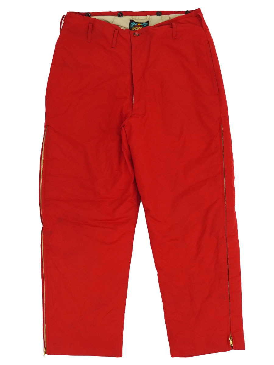 60's 日の出タグ Eddie Bauer 裏キルティング ダウンパンツ レッド