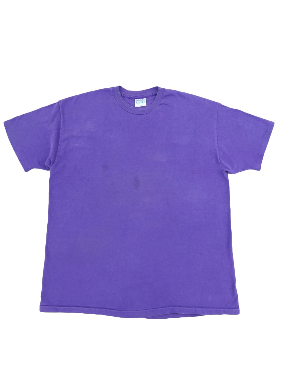 80's～ Hanes 無地 100%コットン Tシャツ 紫 表記(XL)
