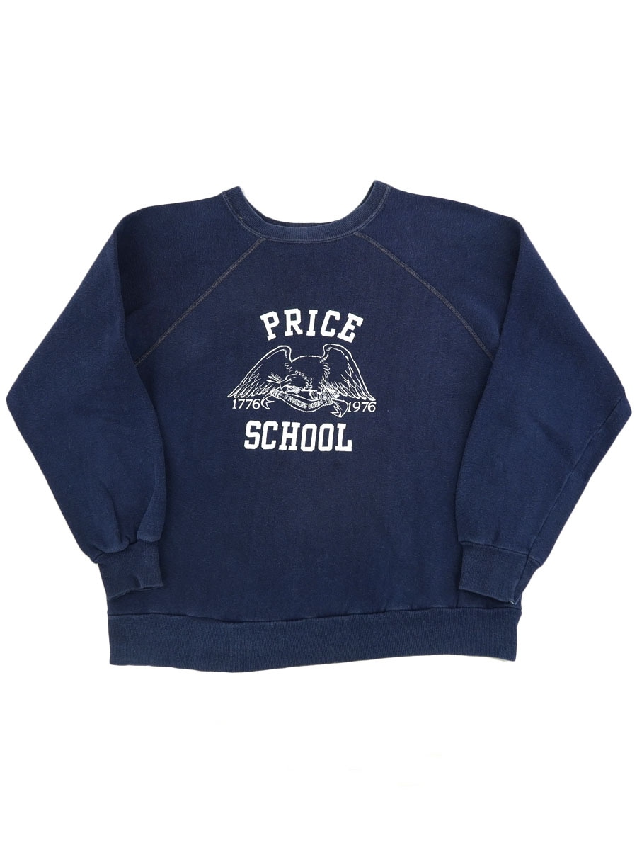 70's ''PRICE SCHOOL'' 3段プリント スウェット ネイビー 実寸(S位