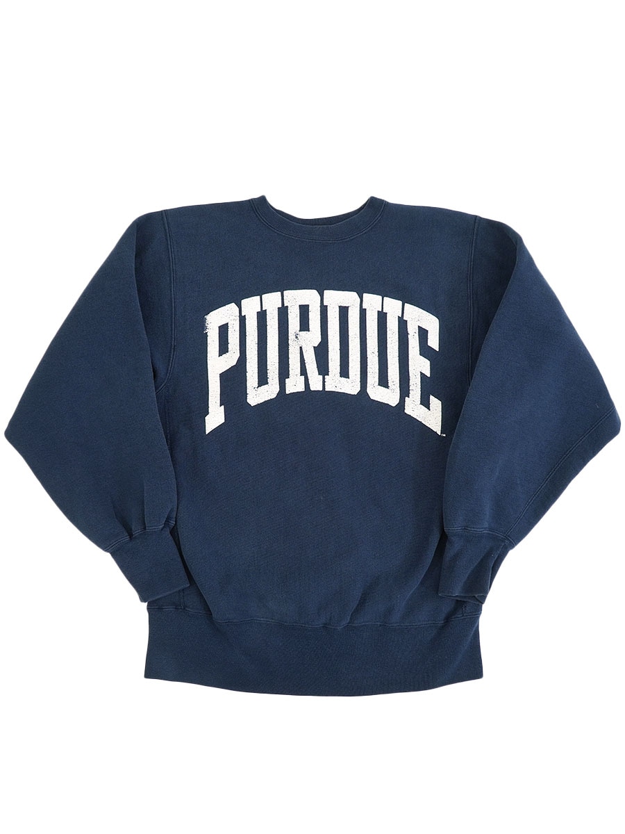 90's 刺繍タグ チャンピオンRW ''PURDUE'' ネイビー 表記(L) USA製