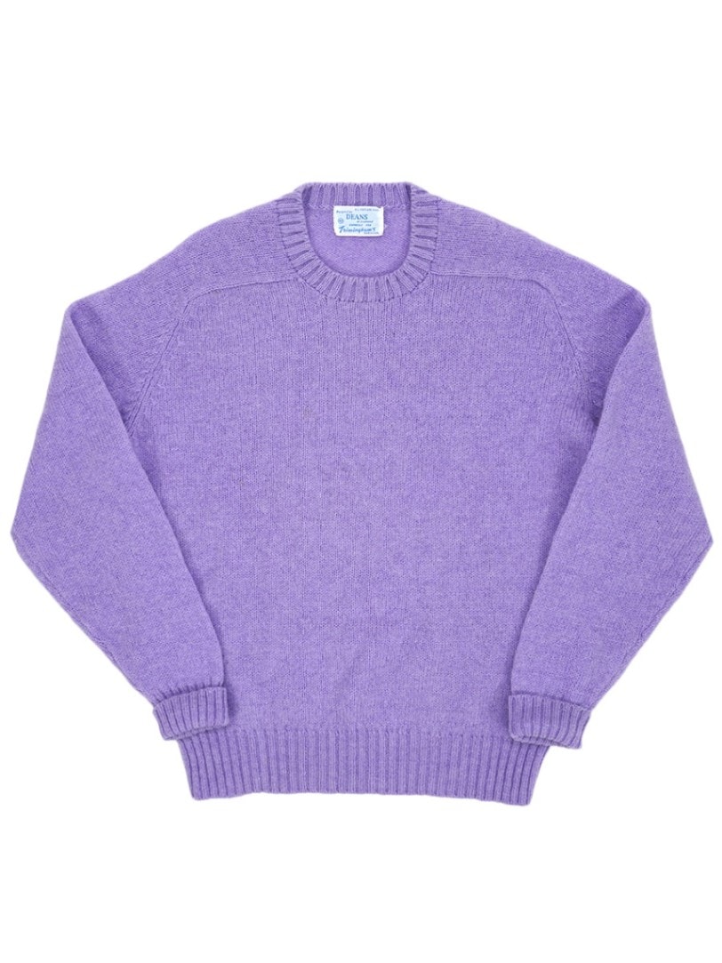 70's～ DEANS of Scotland ラベンダー ウールニットセーター 表記(46