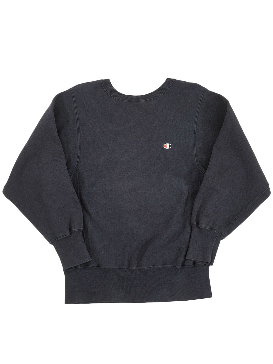 90's 刺繍タグ チャンピオンRW 無地 ブラック 実寸(S位)