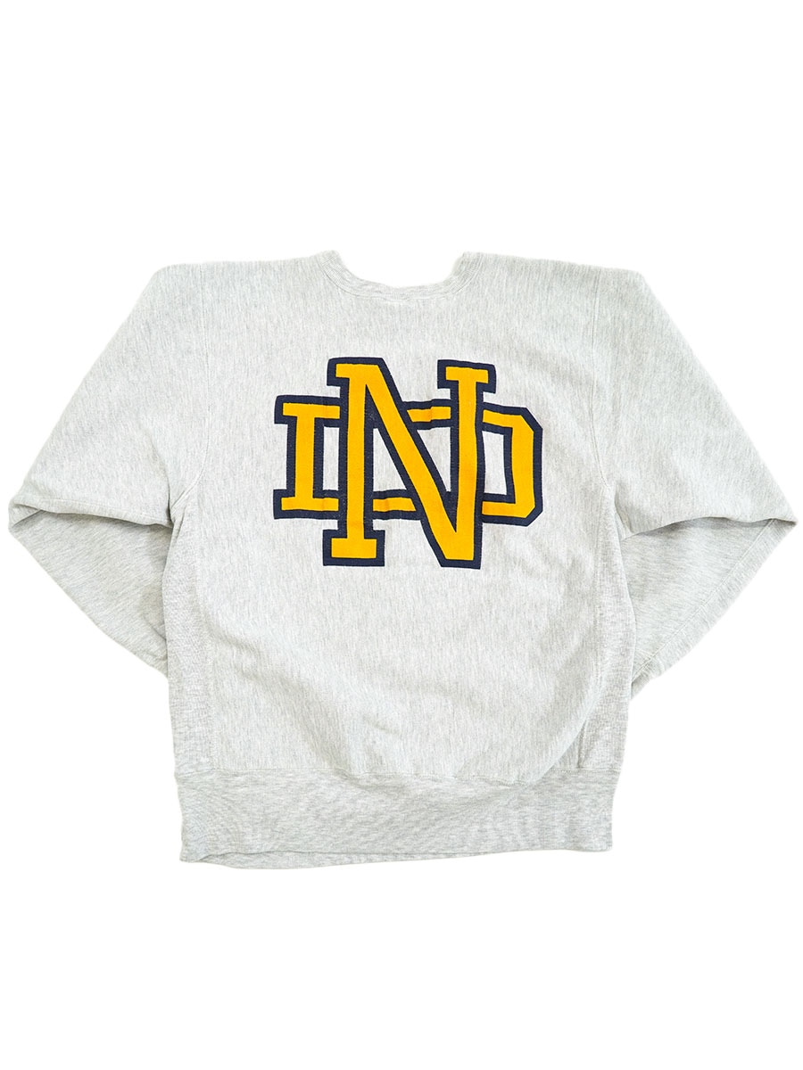 90's 刺繍タグ チャンピオンRW ''NOTRE DAME ATHLETICS'' 両面プリント！表記(XL) USA製