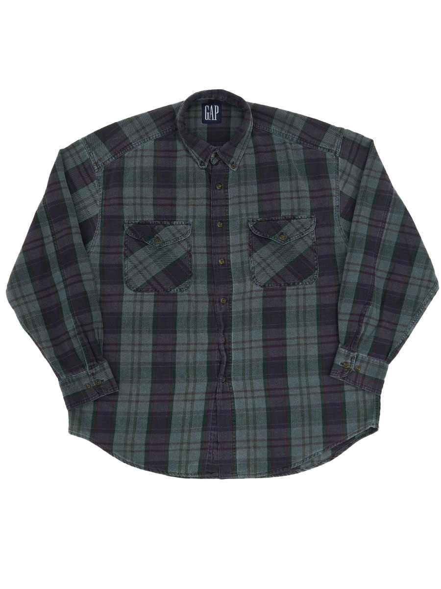 OLD GAP フランネルシャツ Lサイズ OLD GAP 好配色チェック B.D. フランネルシャツ 実寸(XL位) | すべての