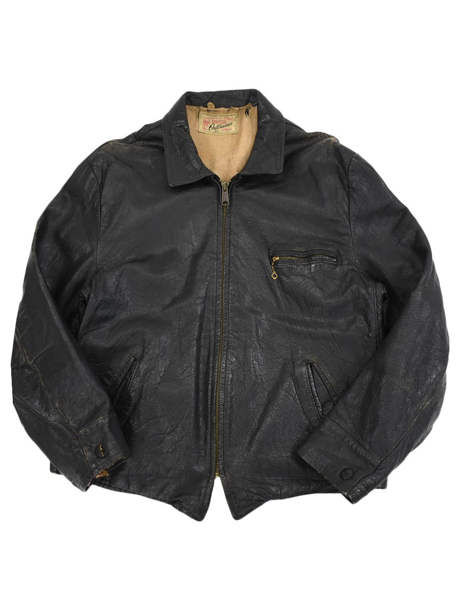 50s ビンテージ HERCULES ヘラクレス レザーjkt ヘラクレス ビンテージ 50s 60s レザージャケット L XL程 コート 茶