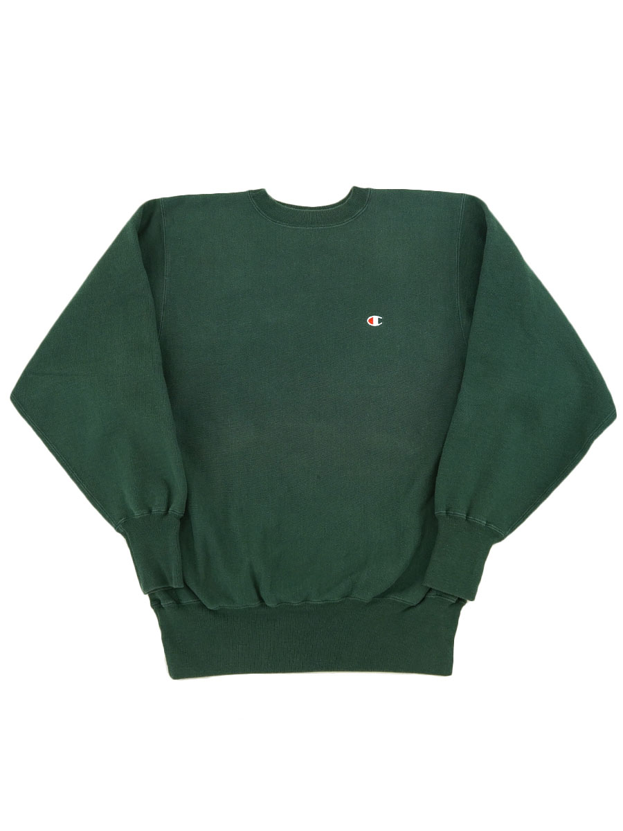 90's 刺繍タグ チャンピオンRW 無地グリーン 表記(XL) USA製