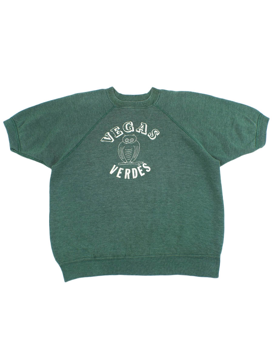 60's ''VEGAS VERDES'' 3段フロッキープリント 半袖スウェット