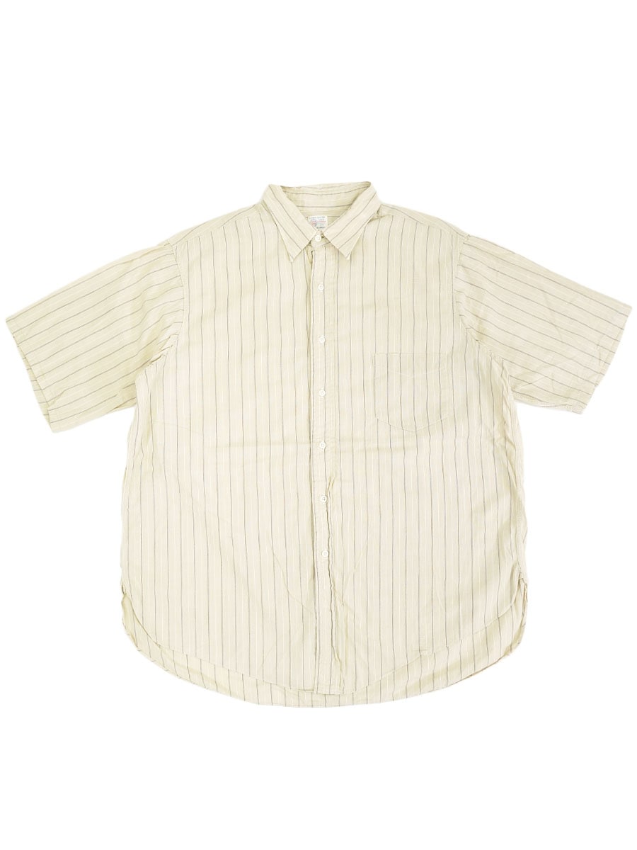 50's LONG WEAR ストライプ柄 マチ付きショートスリーブシャツ 実寸(XL位)