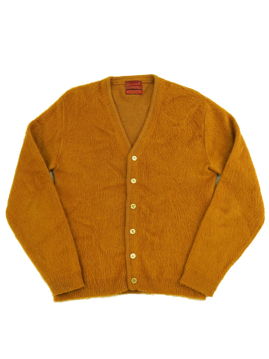 60's～ Sears King Road 単色 モヘアカーディガン 表記(M) ゴールデン