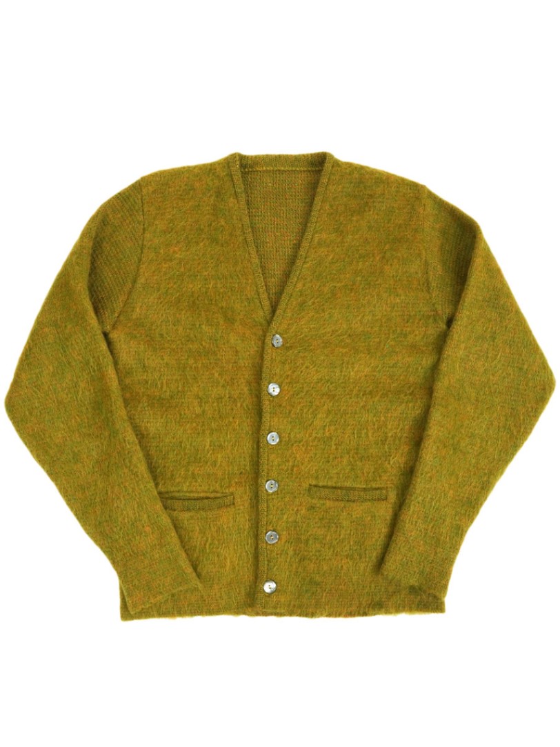 60's～ モヘアニットカーディガン ミックスカラー 実寸(L位