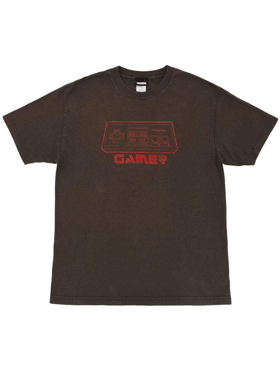 00's Nintendo ''GAMER'' プリントTシャツ ブラウン 表記(L)