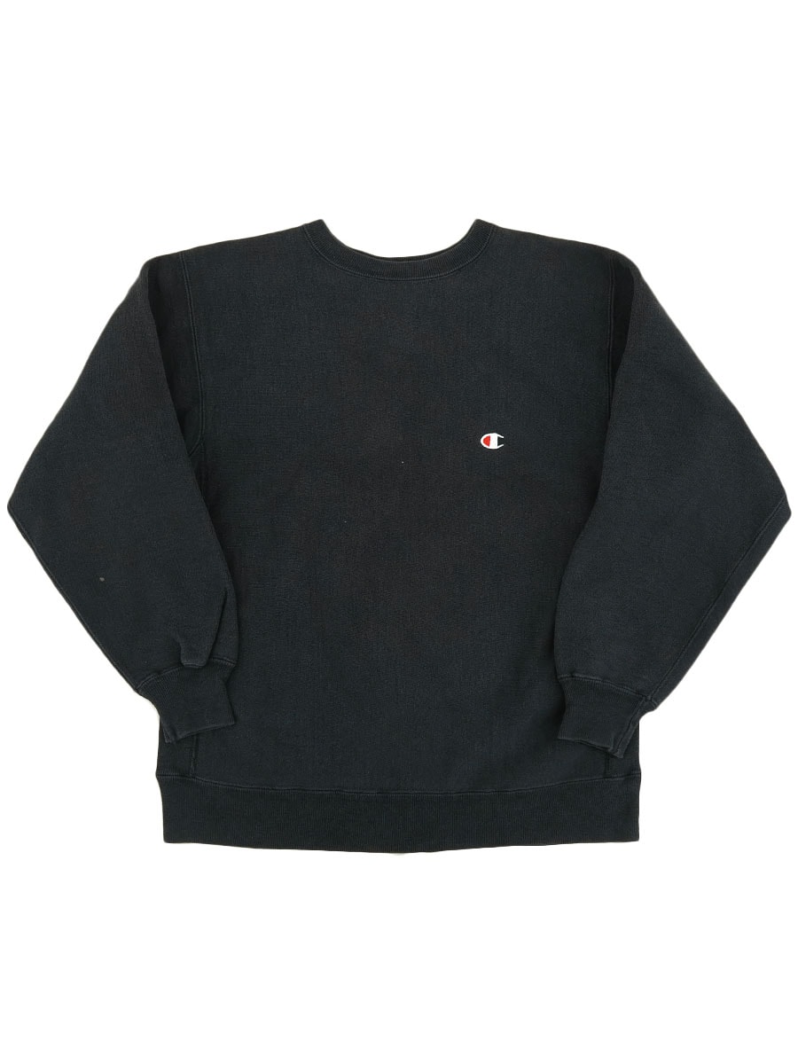 90's 刺繍タグ チャンピオンRW 無地 ブラック 表記(14-16) USA製