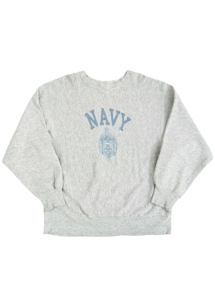 80's プリントタグ チャンピオンRW ''NAVY'' 染み込み 表記(XL) USA製