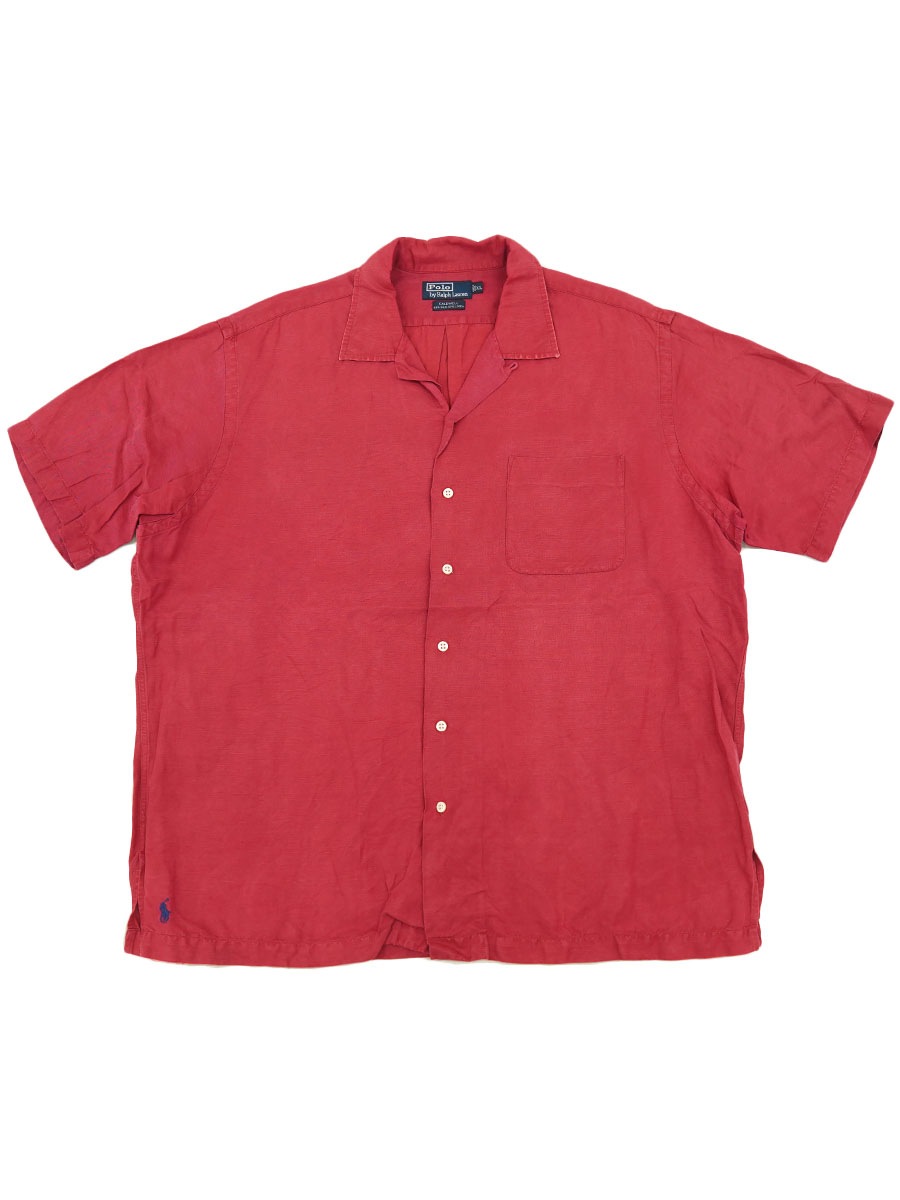 ラルフローレン CALDWELL シルク×リネン ループカラー 半袖シャツ 表記  