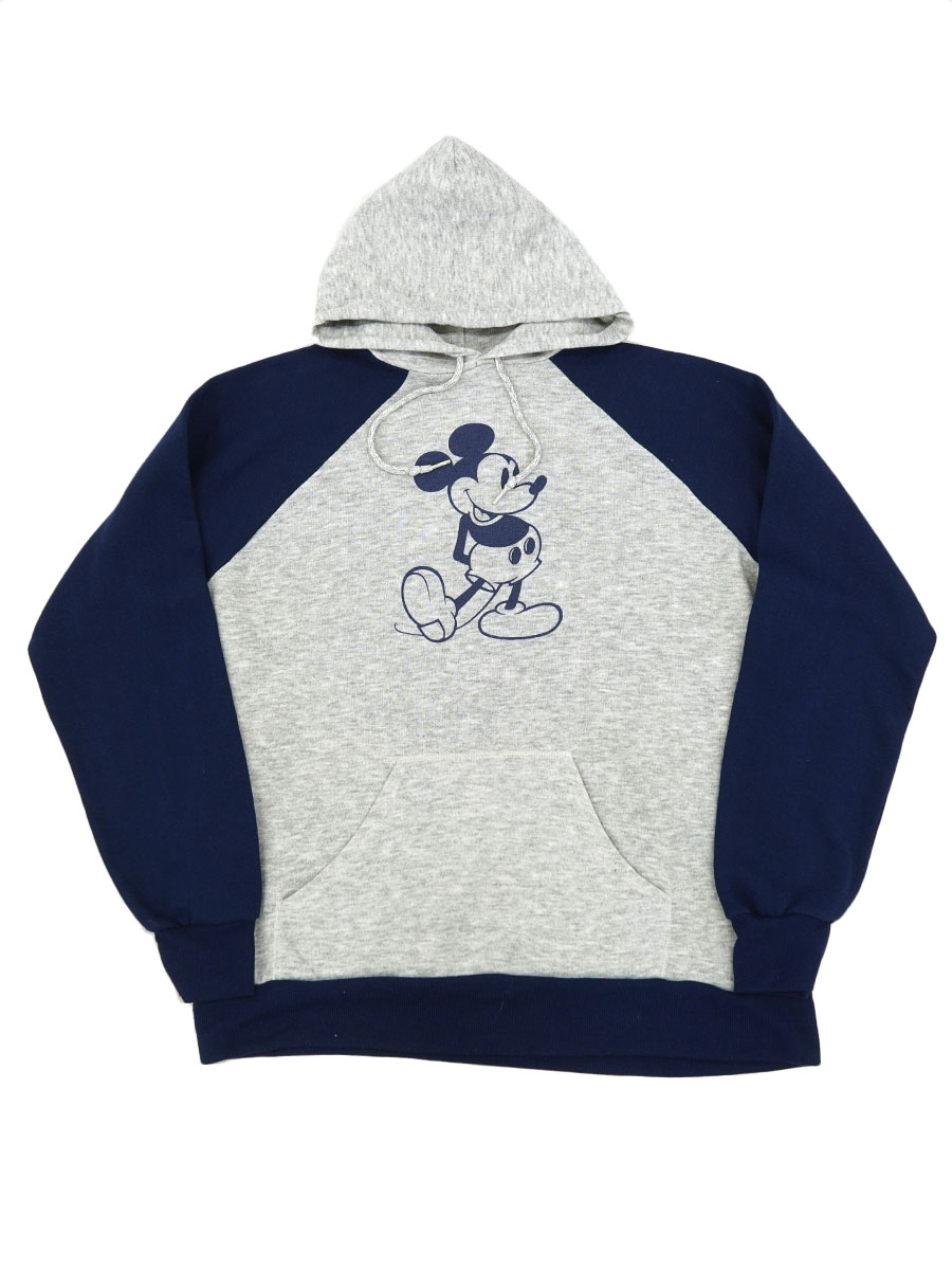 80's Disney ミッキーマウス ラグラン2トーン切り替え スウェットパーカ 表記(XL) USA製