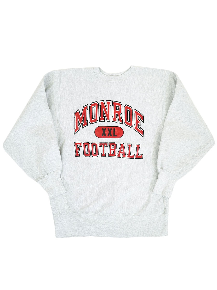90's 刺繍タグ チャンピオンRW ''MONROE XXL FOOTBALL'' 3段プリント 表記(XL) USA製