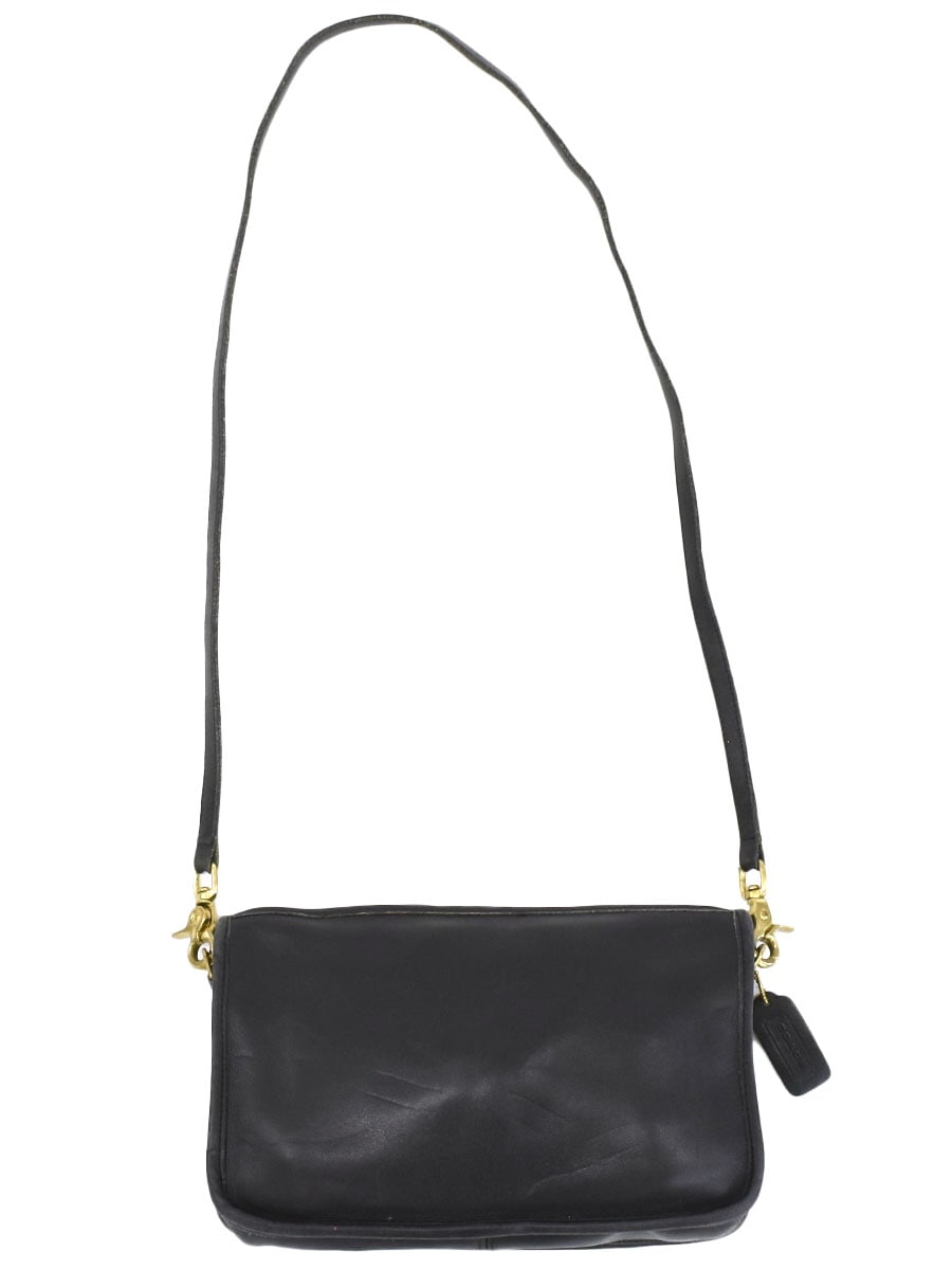COACH レザー ショルダーバッグ ブラック USA製