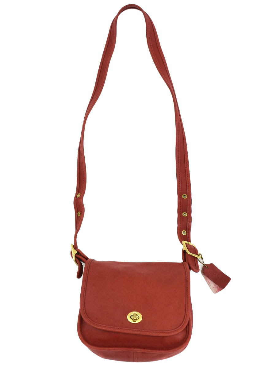 COACH レザー ショルダーバッグ レッド USA製
