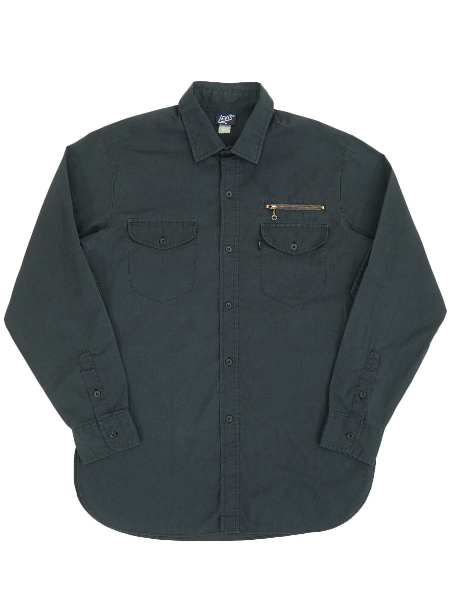 シャツ 80's Levi's ネイビータブ ロングスリーブシャツ ブラック 表記(M