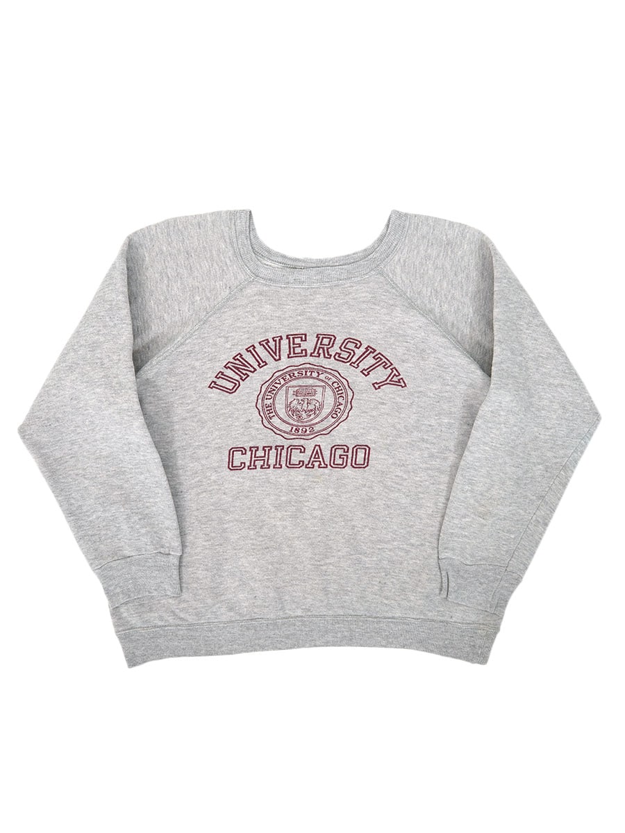 Champion 3段染み込みプリント ラグランスウェット 80s トリコタグ