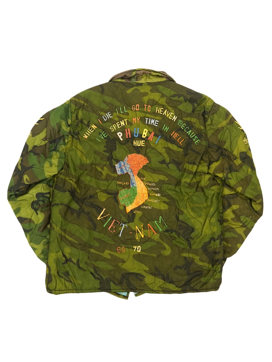 70's ''PHUBAI HUE VIET-NAM 69-70'' カモ柄 キルティングベトジャン 実寸(M位)