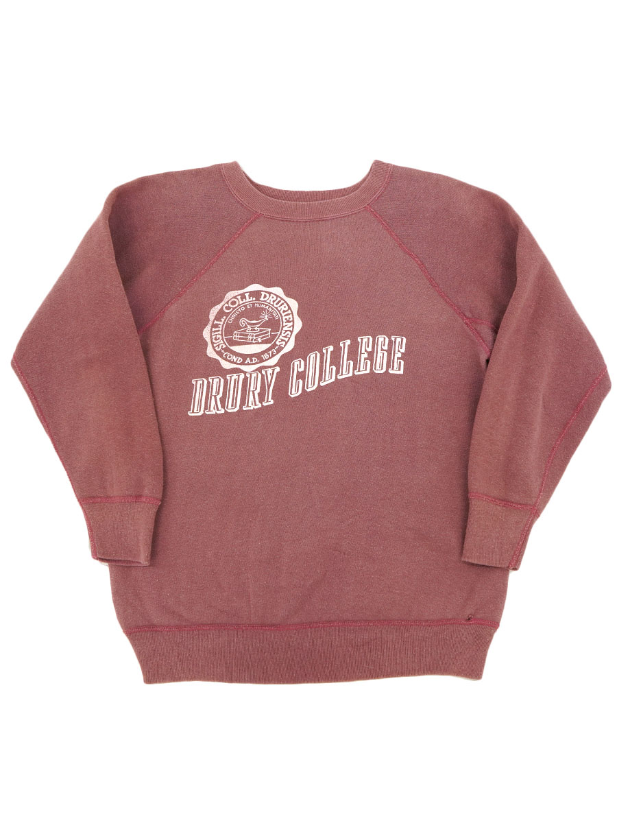 60's ''DRURY COLLEGE'' ラグランスウェット 実寸(M位)