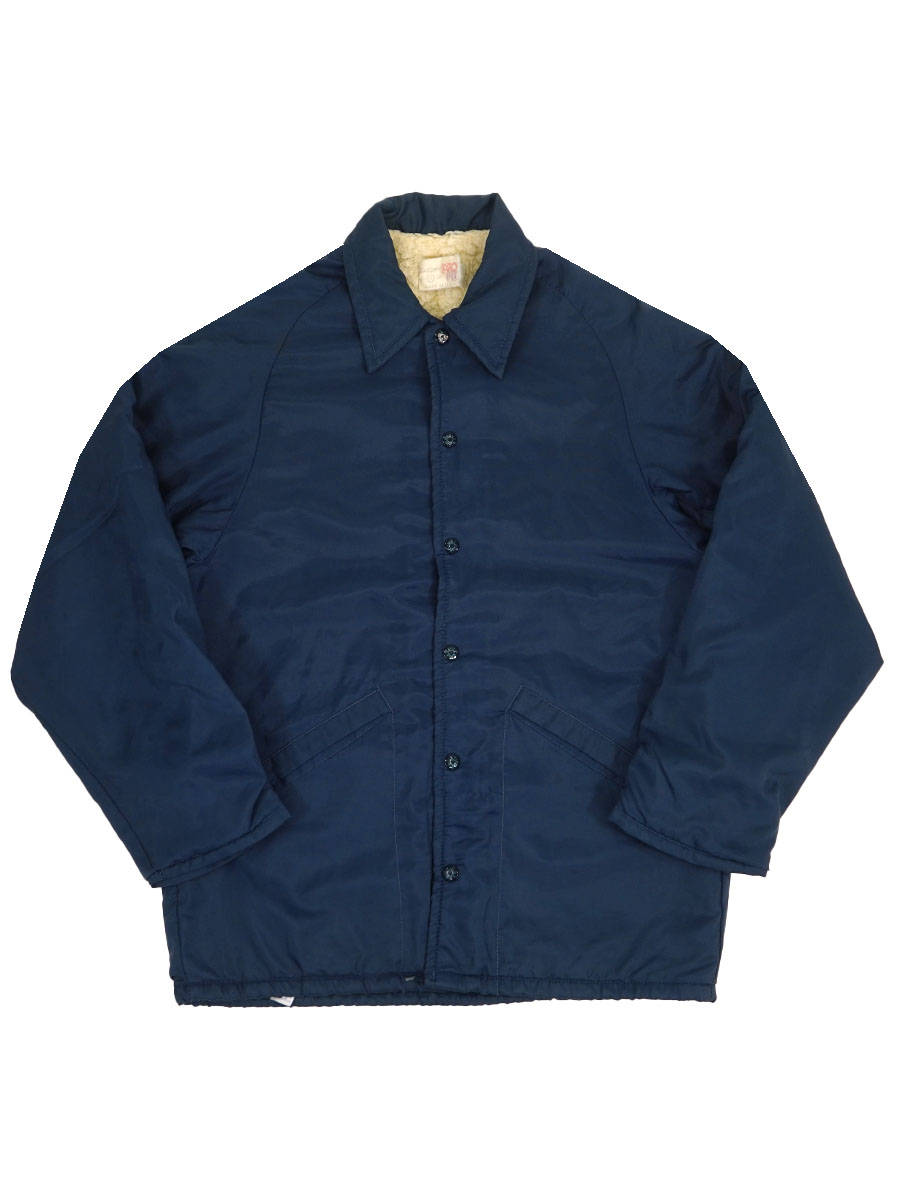 80's King Louie 裏ボア 無地 ナイロンコーチJKT ネイビー 表記(S) USA