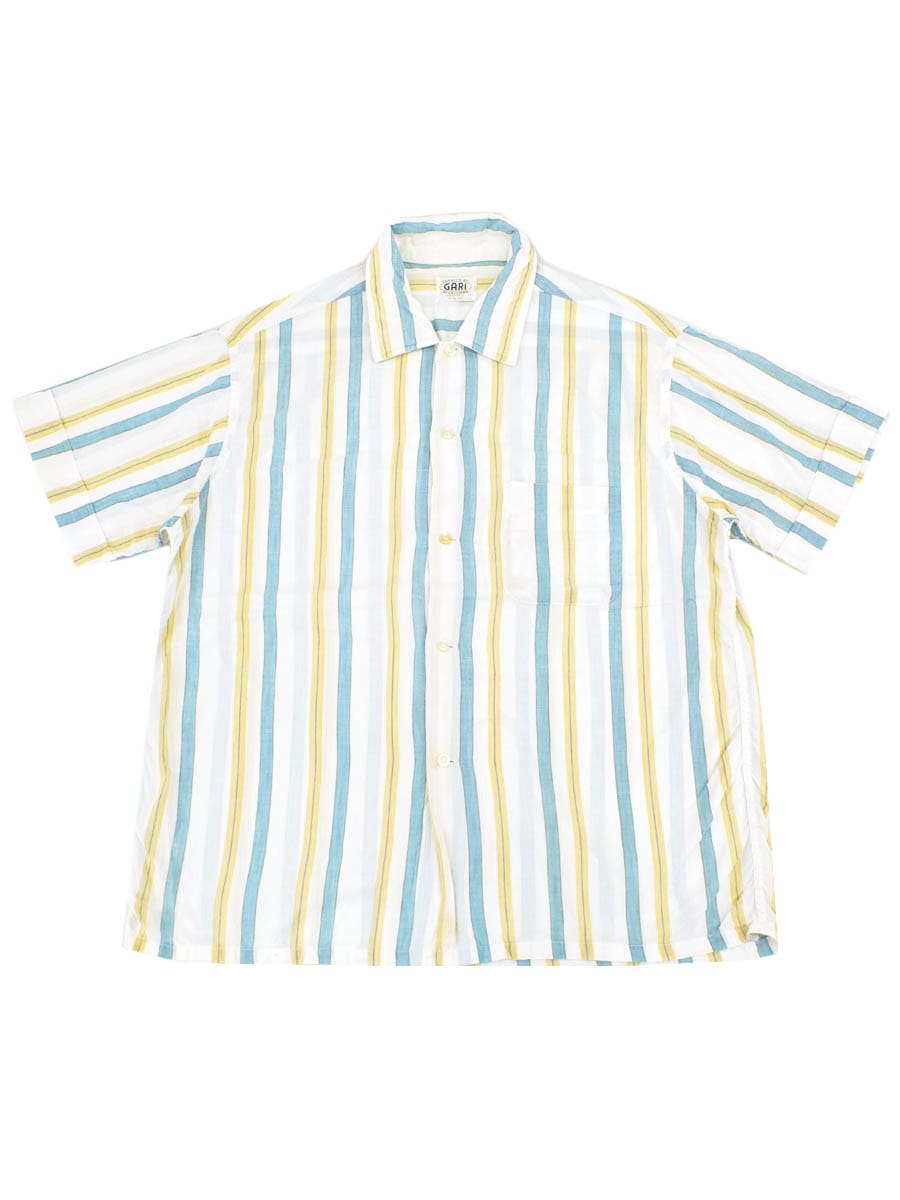 60's GARI OF CALIFORNIA ランダムストライプ 半袖シャツ 表記(L)