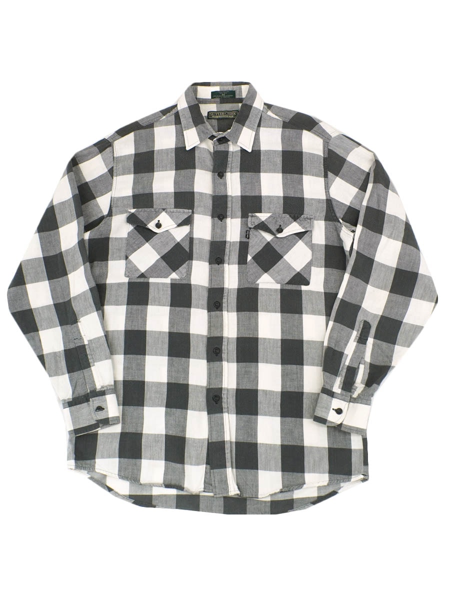 90's Levi’s SUTTER CREEK ブロックチェック フランネルシャツ 黒×白 表記(M)