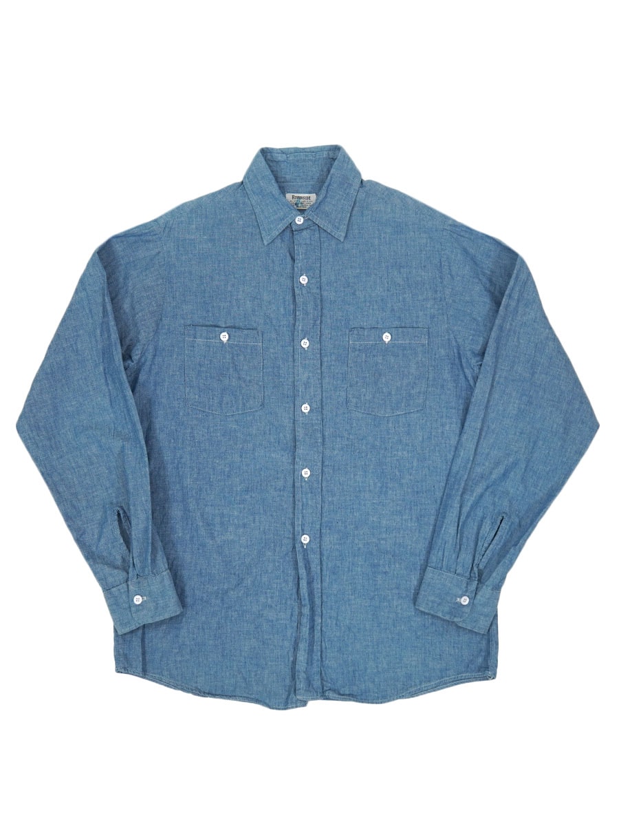 60's～ RIVERSIDE 100%コットン シャンブレーシャツ 実寸(L位