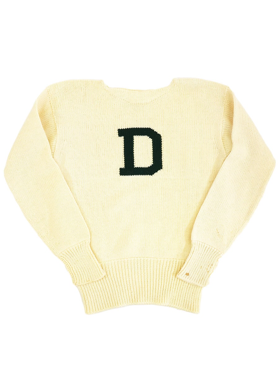 30's～ W･H BRINE CO ''DARTMOUTH'' レタードセーター 白 実寸(XL位)