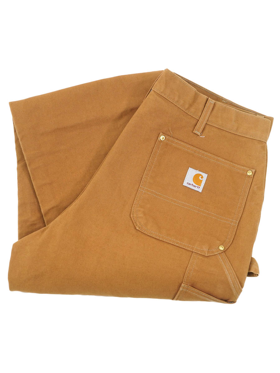 7*1様 Carhartt ダブルニー36×32 USA製 カーハート ダブルニー ダックペインターパンツ ブラウン 表記