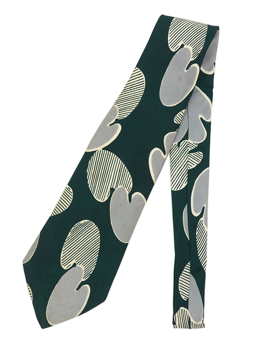 50's～ 緑灰白 総柄 ネクタイ