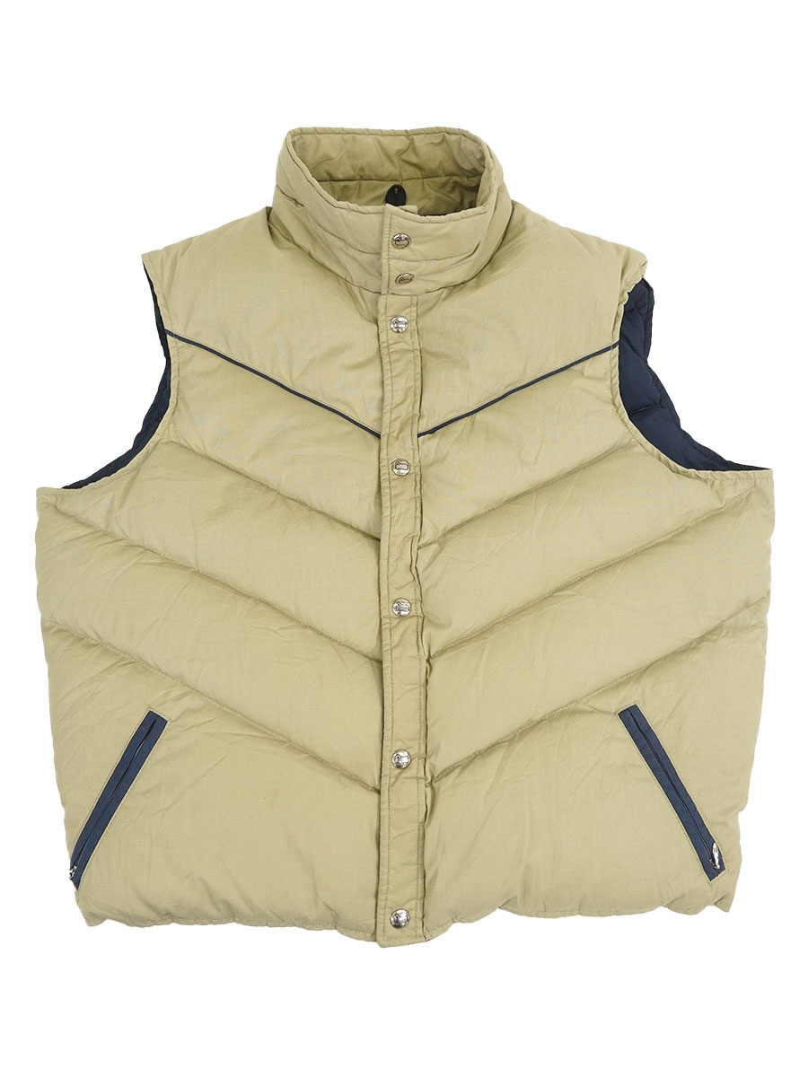 80's～ Woolrich 2ポケ 裾リブロゴ ダウンベスト 表記(XL)