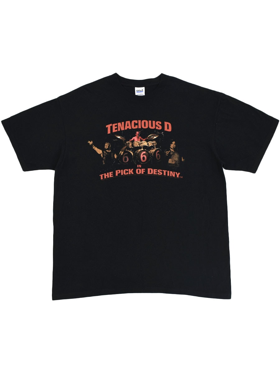 00's anvil TENACIOUS D ''THE PICK OF DESTINY'' プリントTシャツ ブラック 表記(XL)