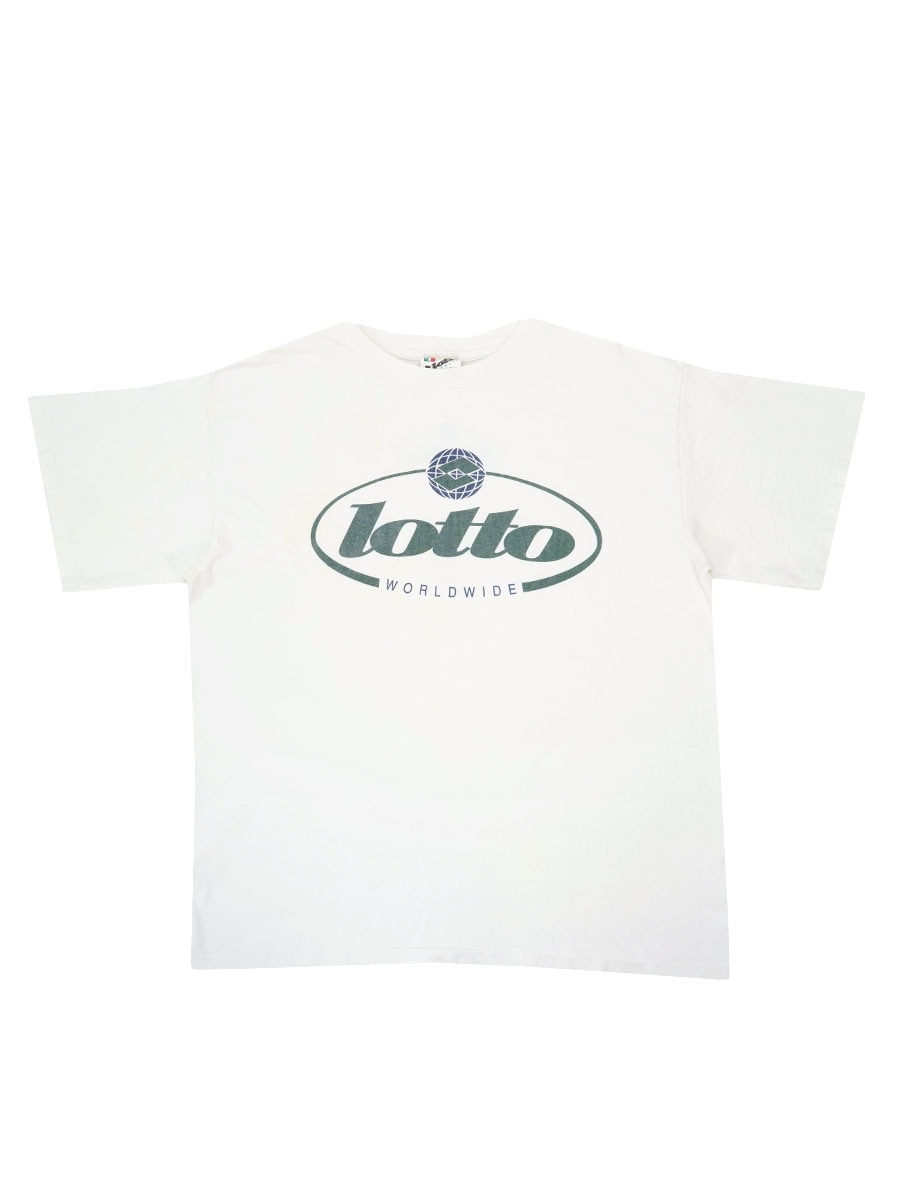 90's Lotto ''Lotto WORLD WIDE'' 両面プリント Tシャツ ホワイト 表記