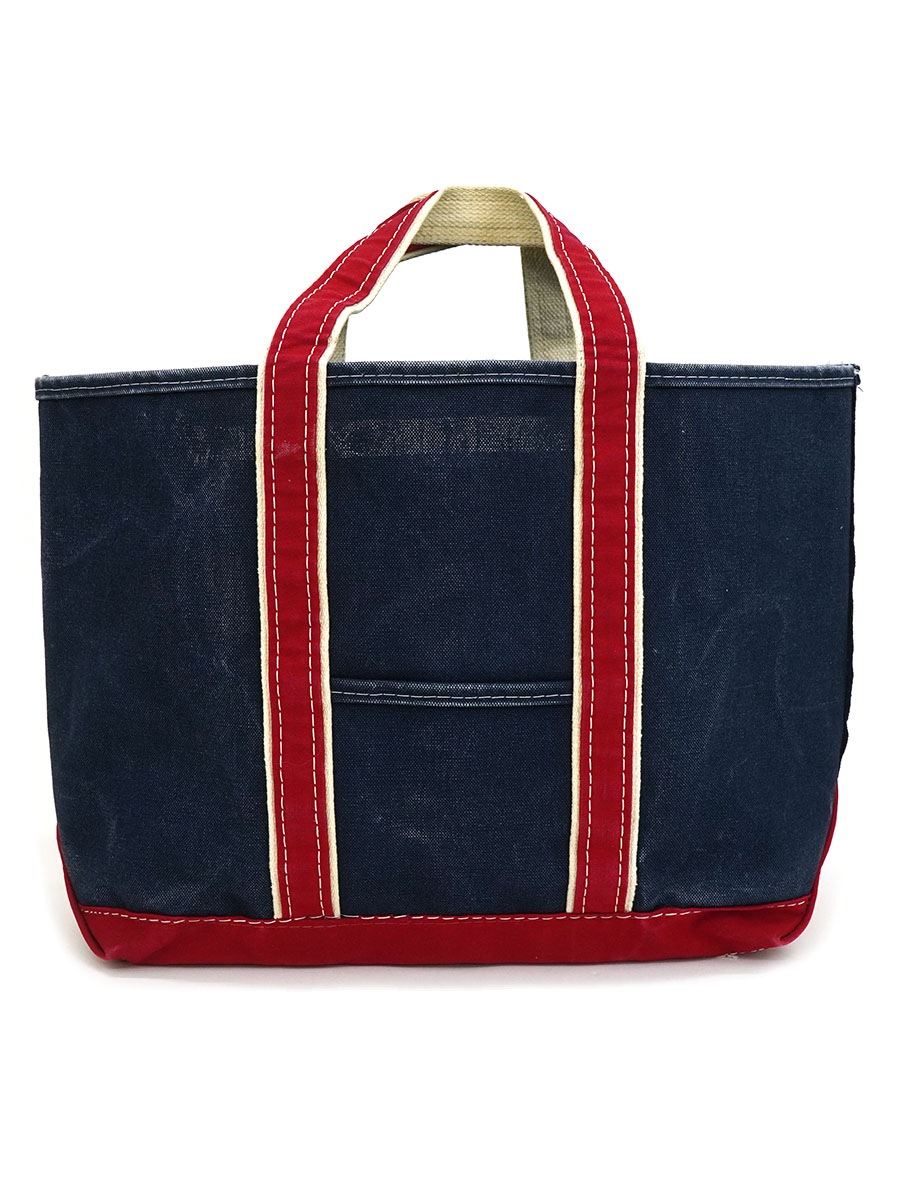 80'sUSA製L.L.Beanデラックストートバックレッド×ネイビー