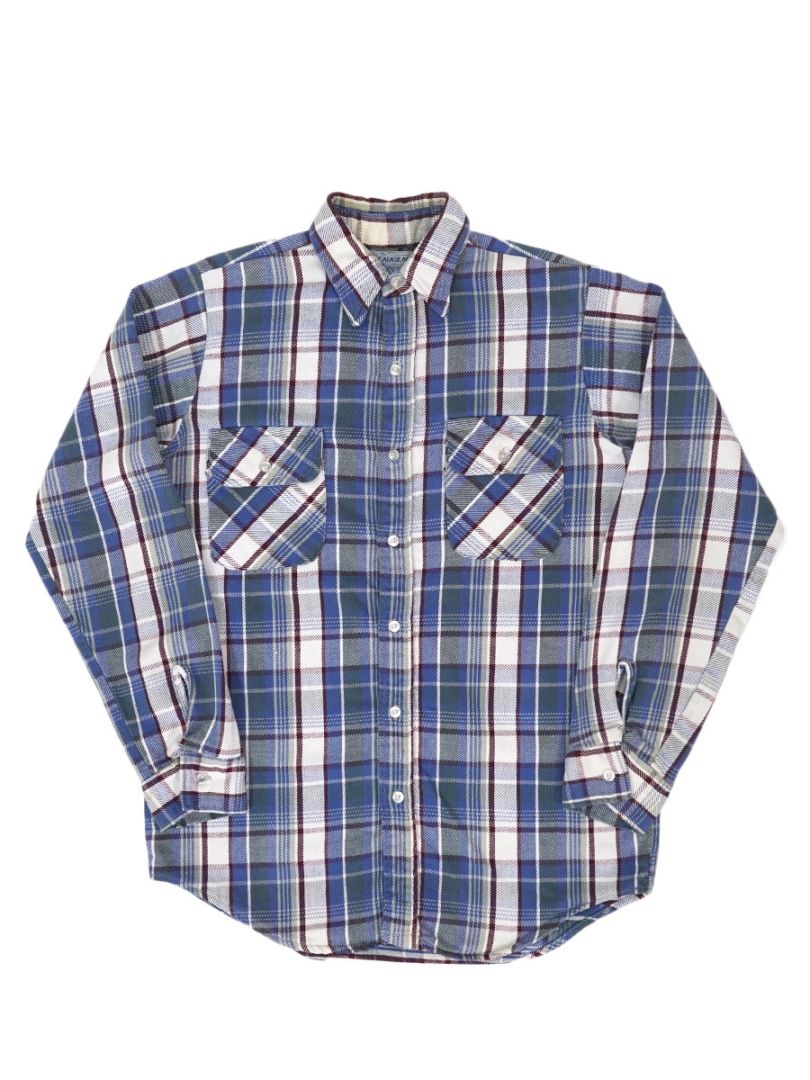 70's ALASKAN 好配色チェック フランネルシャツ 実寸(L位) USA製