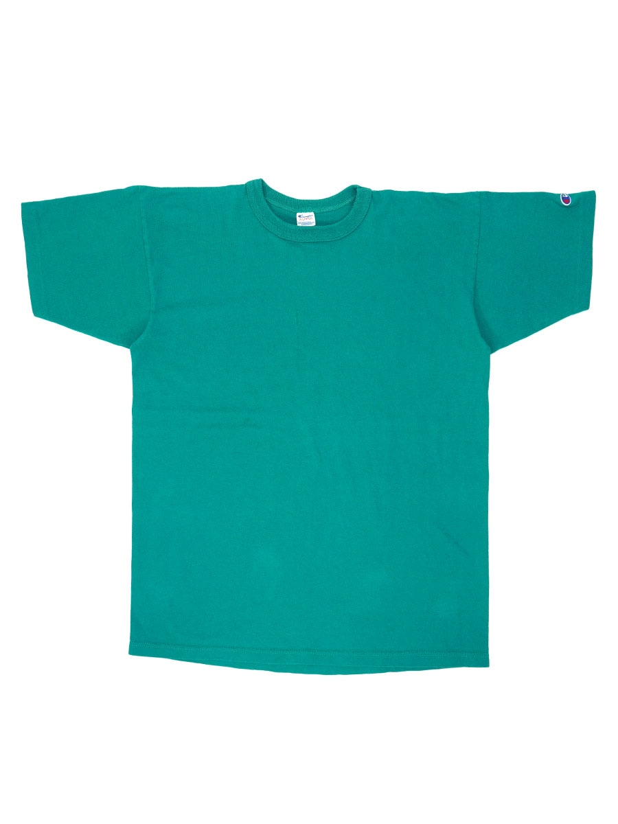 80's トリコタグ チャンピオン 無地 エメラルドグリーン Tシャツ 表記