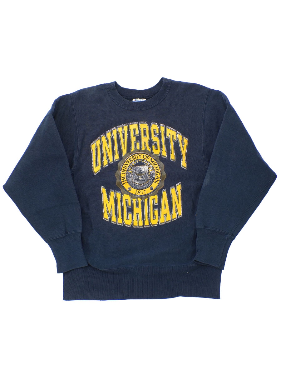 80's プリントタグ チャンピオンRW ''UNIVERSITY MICHIGAN'' 3段プリント 表記(M) USA製